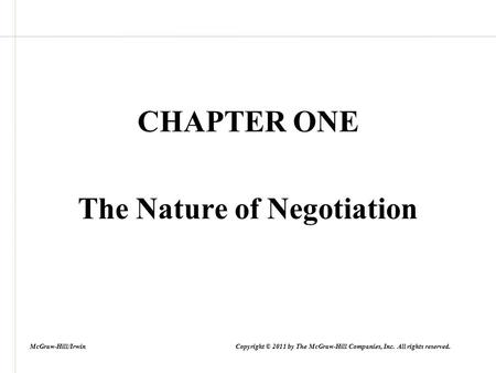 The Nature of Negotiation