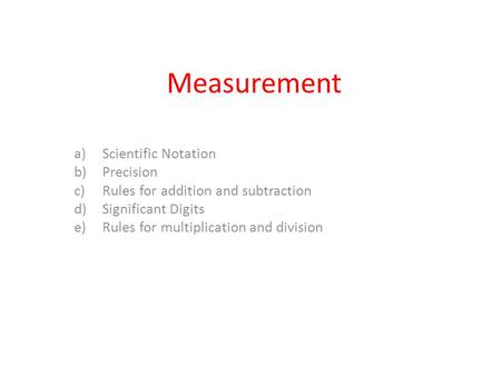 Measurement Scientific Notation Precision