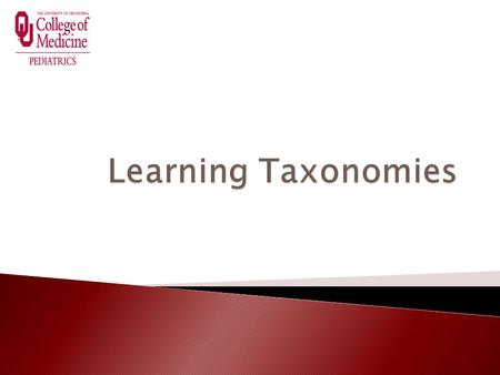  Name at least two different learning taxonomies.  Describe how learning taxonomies might be used in a research project.
