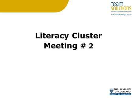 Literacy Cluster Meeting # 2. Today’s Focus To share ideas and resources To explore early literacy acquisition -progression of skills and strategies -opportunities.