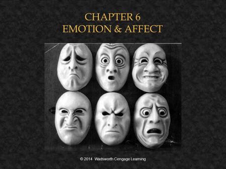 CHAPTER 6 EMOTION & AFFECT © 2014 Wadsworth Cengage Learning.