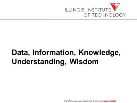 Data, Information, Knowledge, Understanding, Wisdom