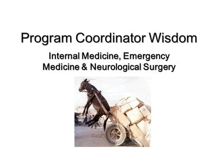 Program Coordinator Wisdom Internal Medicine, Emergency Medicine & Neurological Surgery.