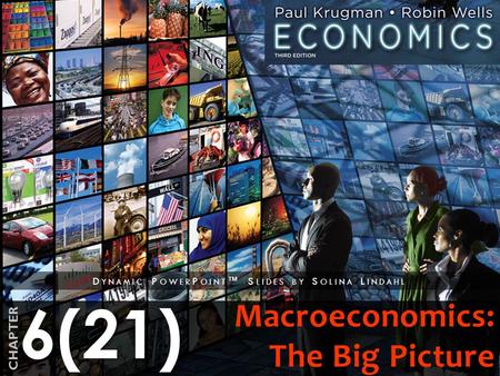 6(21) CHAPTER D YNAMIC P OWER P OINT ™ S LIDES BY S OLINA L INDAHL Macroeconomics: The Big Picture.