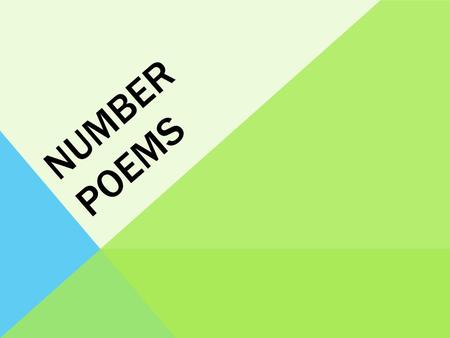 Number Poems.