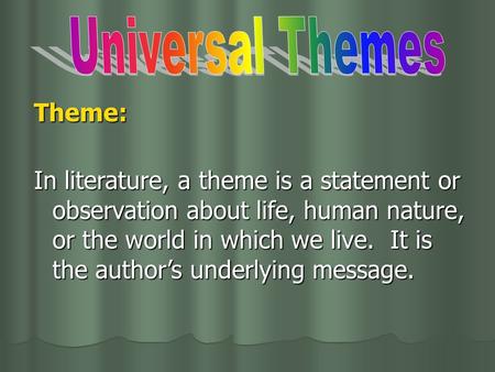 Universal Themes Theme: