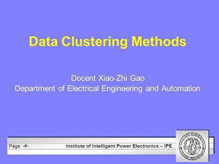 Data Clustering Methods