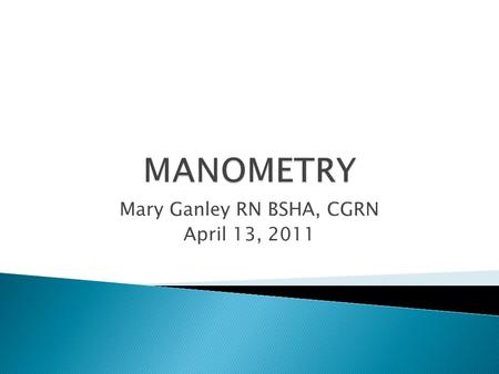 Mary Ganley RN BSHA, CGRN April 13, 2011.  List indications and contraindications for manometry procedures involving esophagus, stomach, small bowel,