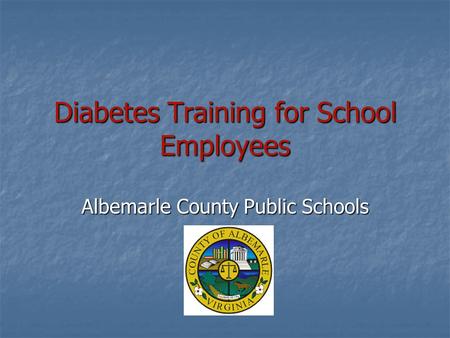 Diabetes Training for School Employees