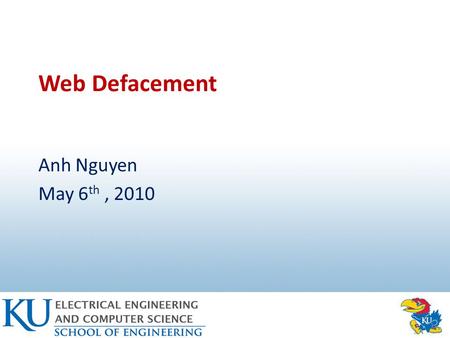 Web Defacement Anh Nguyen May 6 th, 2010. Organization Introduction How Hackers Deface Web Pages Solutions to Web Defacement Conclusions 2.
