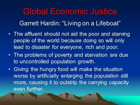 Global Economic Justice