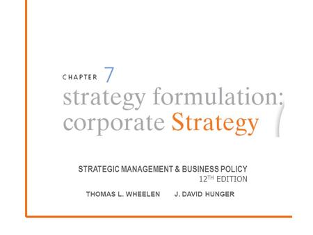 STRATEGIC MANAGEMENT & BUSINESS POLICY 12TH EDITION