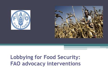 Lobbying for Food Security: FAO advocacy interventions