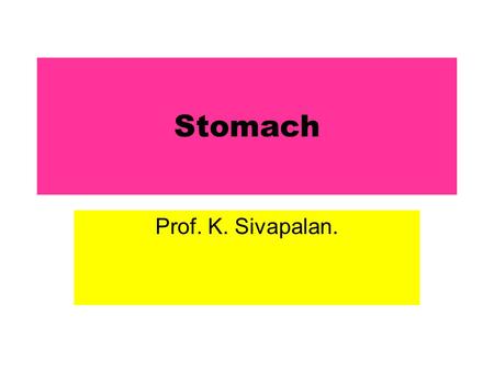 Stomach Prof. K. Sivapalan.. 2013Stomach2 Stomach.