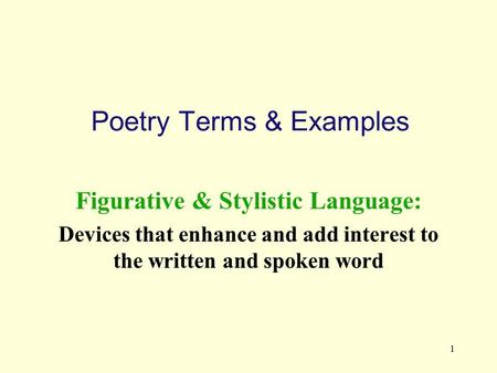 Poetry Terms & Examples