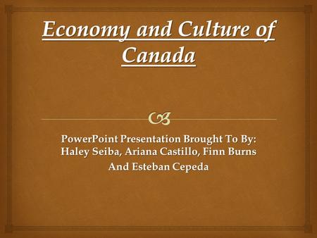 PowerPoint Presentation Brought To By: Haley Seiba, Ariana Castillo, Finn Burns And Esteban Cepeda.