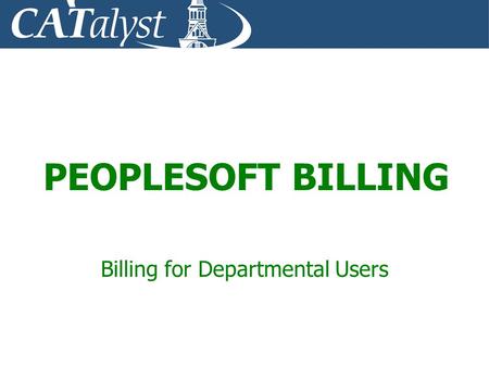 Billing for Departmental Users