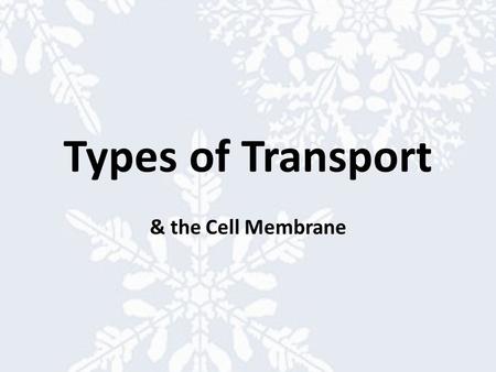 Types of Transport & the Cell Membrane. BIG IDEA Molecules like to go from high concentration to low concentration (they like to be equal) AB.