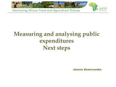 Measuring and analysing public expenditures Next steps Joanna Komorowska.