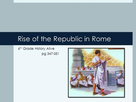 Rise of the Republic in Rome