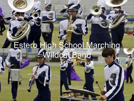 Estero High School Marching Wildcat Band.  Redesigned Website as www.esteromusic.com.www.esteromusic.com  Will have the schedule for the current week.