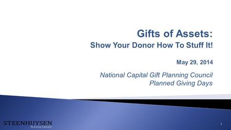1 National Capital Gift Planning Council Planned Giving Days.