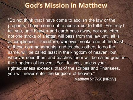 God’s Mission in Matthew