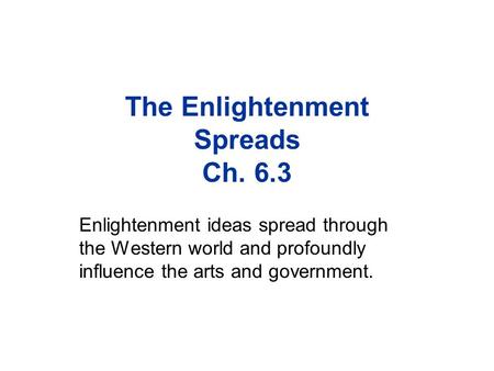 The Enlightenment Spreads Ch. 6.3