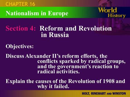 Section 4: Reform and Revolution in Russia