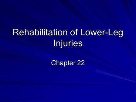 Rehabilitation of Lower-Leg Injuries Chapter 22. Inability to plantarflex.