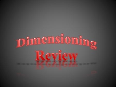 Dimensioning Review Objectives:.