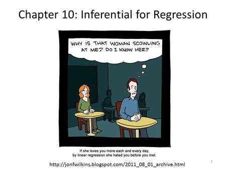 Chapter 10: Inferential for Regression  1.