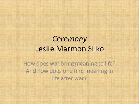 Ceremony Leslie Marmon Silko