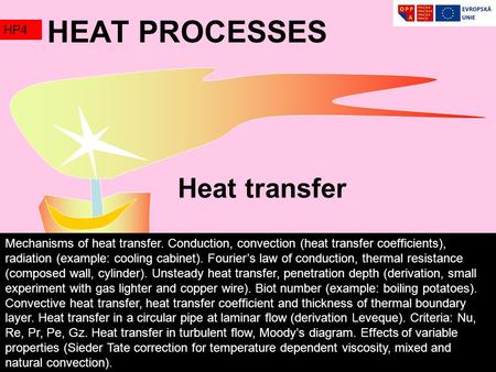HEAT PROCESSES Heat transfer HP4