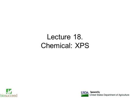 Lecture 18. Chemical: XPS.