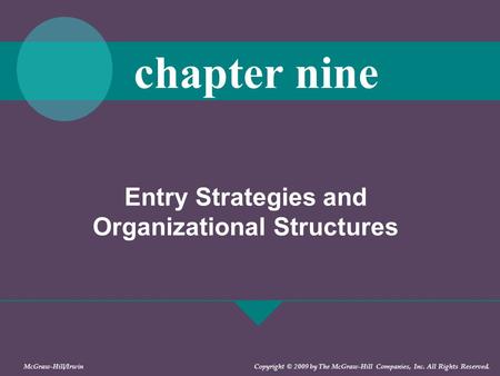Entry Strategies and Organizational Structures