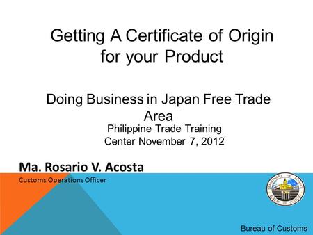 Getting A Certificate of Origin for your Product