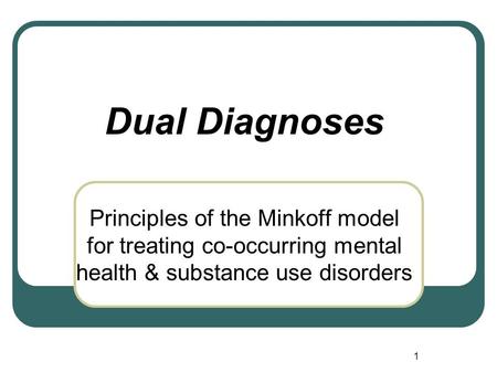 Integrated Treatment of Co-Occurring Disorders