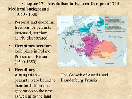 Chapter 17 – Absolutism in Eastern Europe to 1740