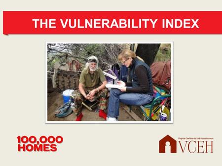 THE VULNERABILITY INDEX. INTRODUCING Linda Kaufman Eastern US Field Organizer, 100,000 Homes Campaign Linda has worked in homeless services in DC since.