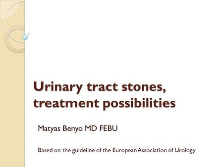 Urinary tract stones, treatment possibilities