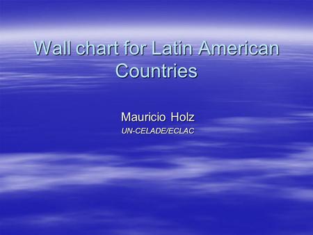 Wall chart for Latin American Countries Mauricio Holz UN-CELADE/ECLAC.