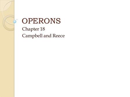 Chapter 18 Campbell and Reece