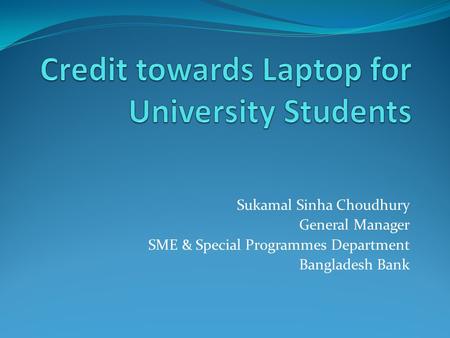 Credit towards Laptop for University Students