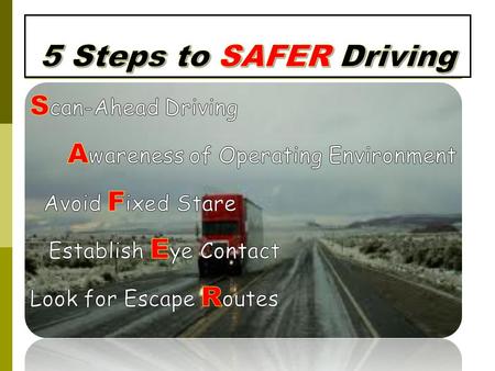 5 Steps to SAFER Driving Scan-Ahead Driving