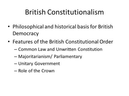British Constitutionalism