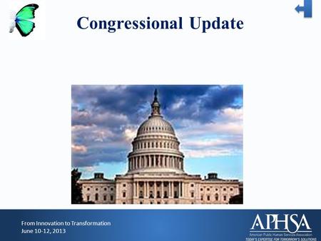 Congressional Update From Innovation to Transformation June 10-12, 2013.