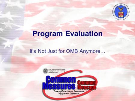 Program Evaluation It’s Not Just for OMB Anymore….