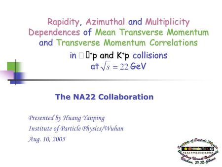 1 Rapidity, Azimuthal and Multiplicity Dependences of Mean Transverse Momentum and Transverse Momentum Correlations in + p and K + p collisions at GeV.