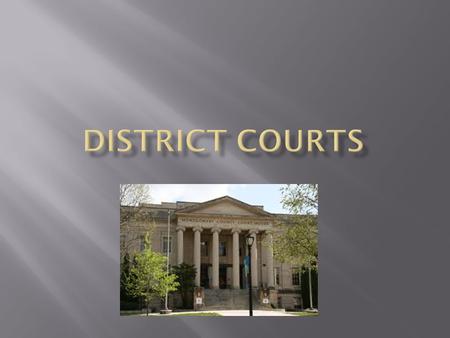  District courts have original jurisdiction, which is the authority to try a case for the first time.